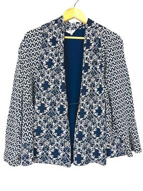 Elephant Print Open Cotton Cardigan